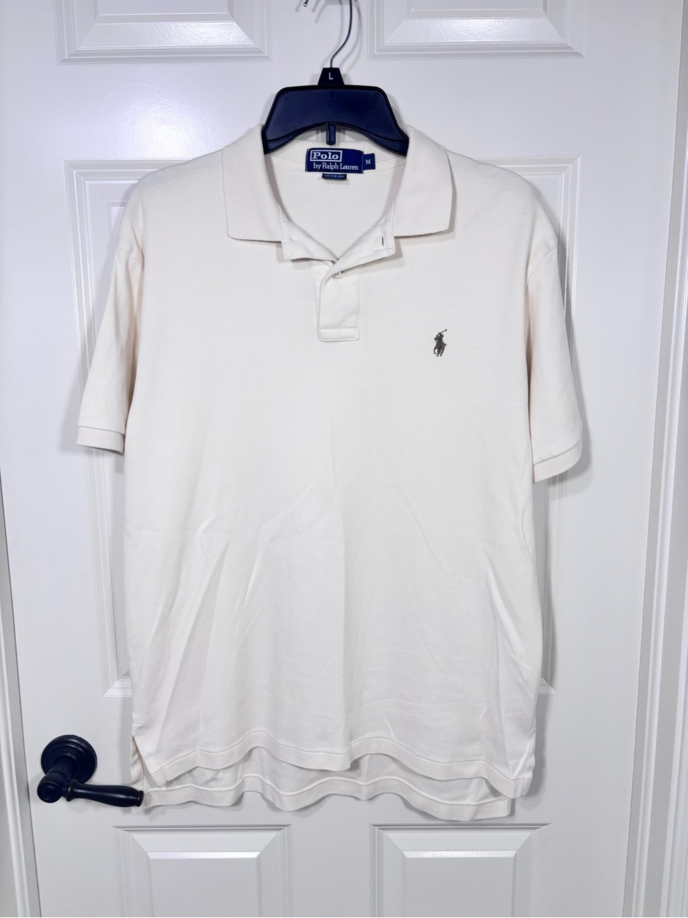 Polo by Ralph Lauren Short Sleeve Cotton Polo Shirt Men's M Ivory